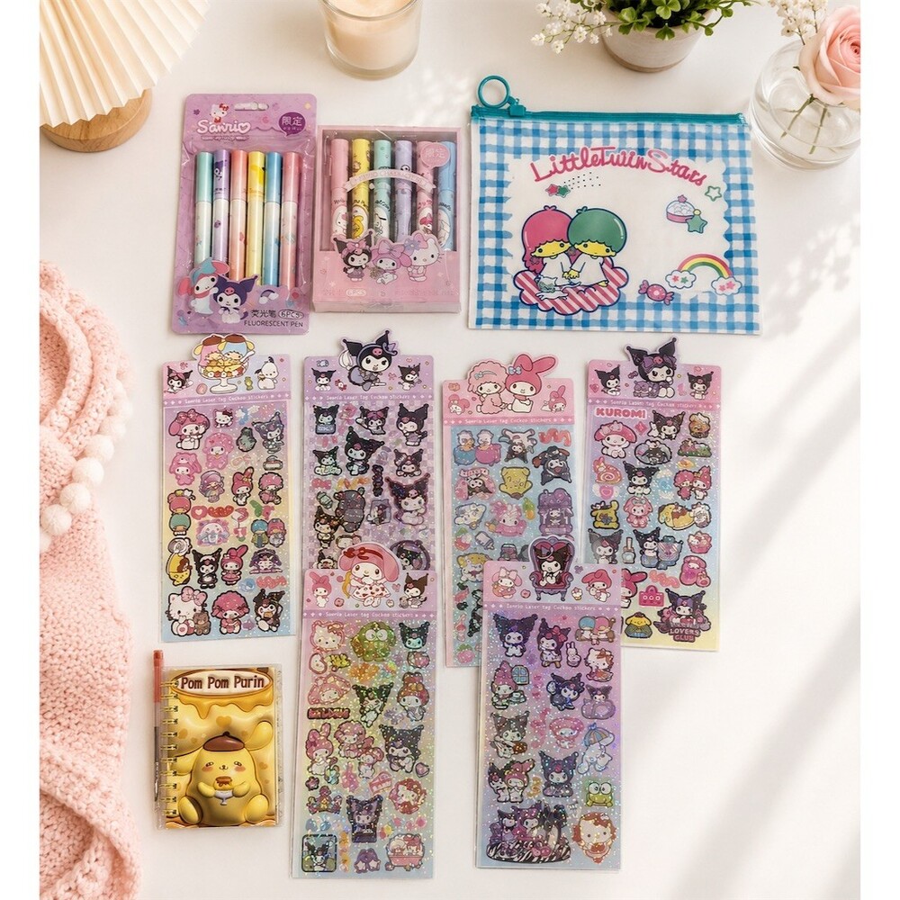 10 pc bundle lot Sanrio Hello Kitty Friends Stationery Stickers Set cute kawaii